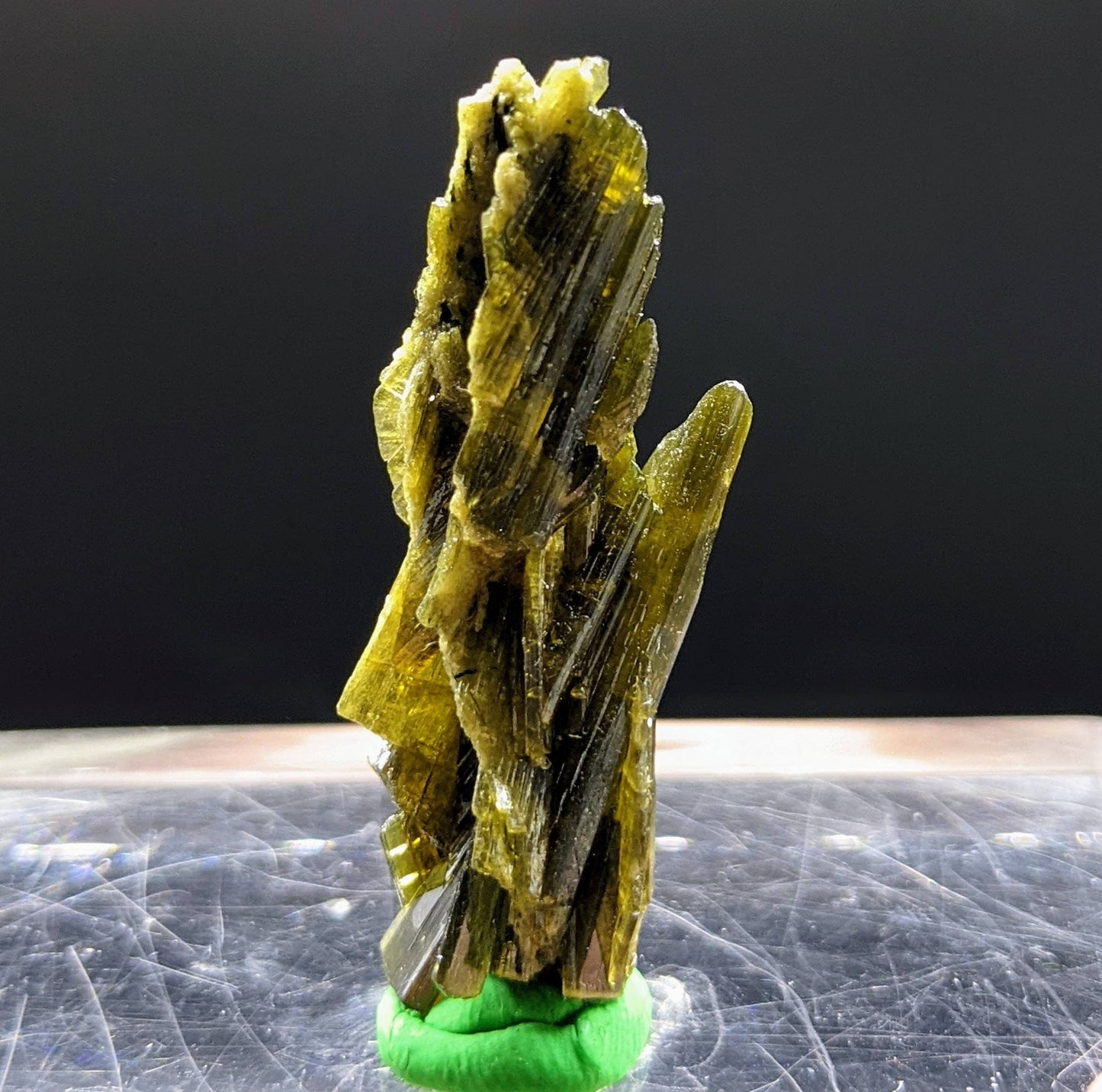 ARSAA GEMS AND MINERALSNatural aesthetic 8.2 grams Beautiful vertical green epidote crystal from KP Pakistan - Premium  from ARSAA GEMS AND MINERALS - Just $20.00! Shop now at ARSAA GEMS AND MINERALS
