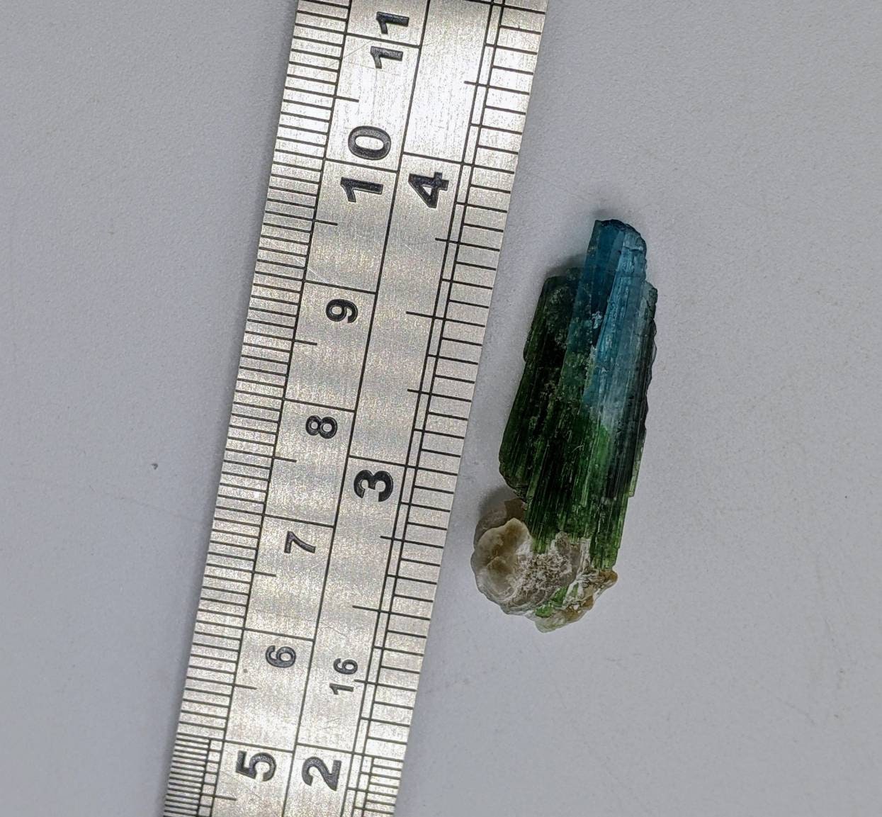 ARSAA GEMS AND MINERALSOn matrix beautiful 5 gram bicolor Tourmaline crystal on muscovite mica from Afghanistan - Premium from ARSAA GEMS AND MINERALS - Just $40.00! Shop now at ARSAA GEMS AND MINERALS