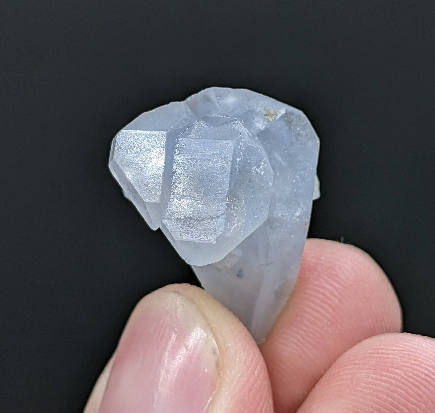 ARSAA GEMS AND MINERALSTwo small thumbnail size twin indicolite aka blue quartz crystals grown another blue quartz crystal with an unique formation, 4.6 grams - Premium from ARSAA GEMS AND MINERALS - Just $30.00! Shop now at ARSAA GEMS AND MINERALS