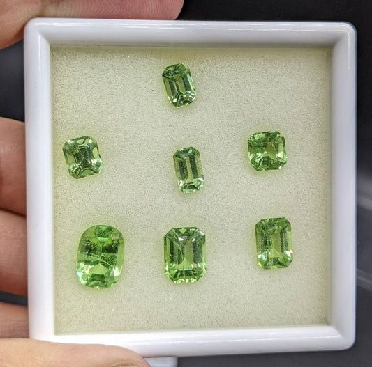 ARSAA GEMS AND MINERALSPeridot green small lot radiant cut faceted gems, 17.5 carats - Premium  from ARSAA GEMS AND MINERALS - Just $100.00! Shop now at ARSAA GEMS AND MINERALS