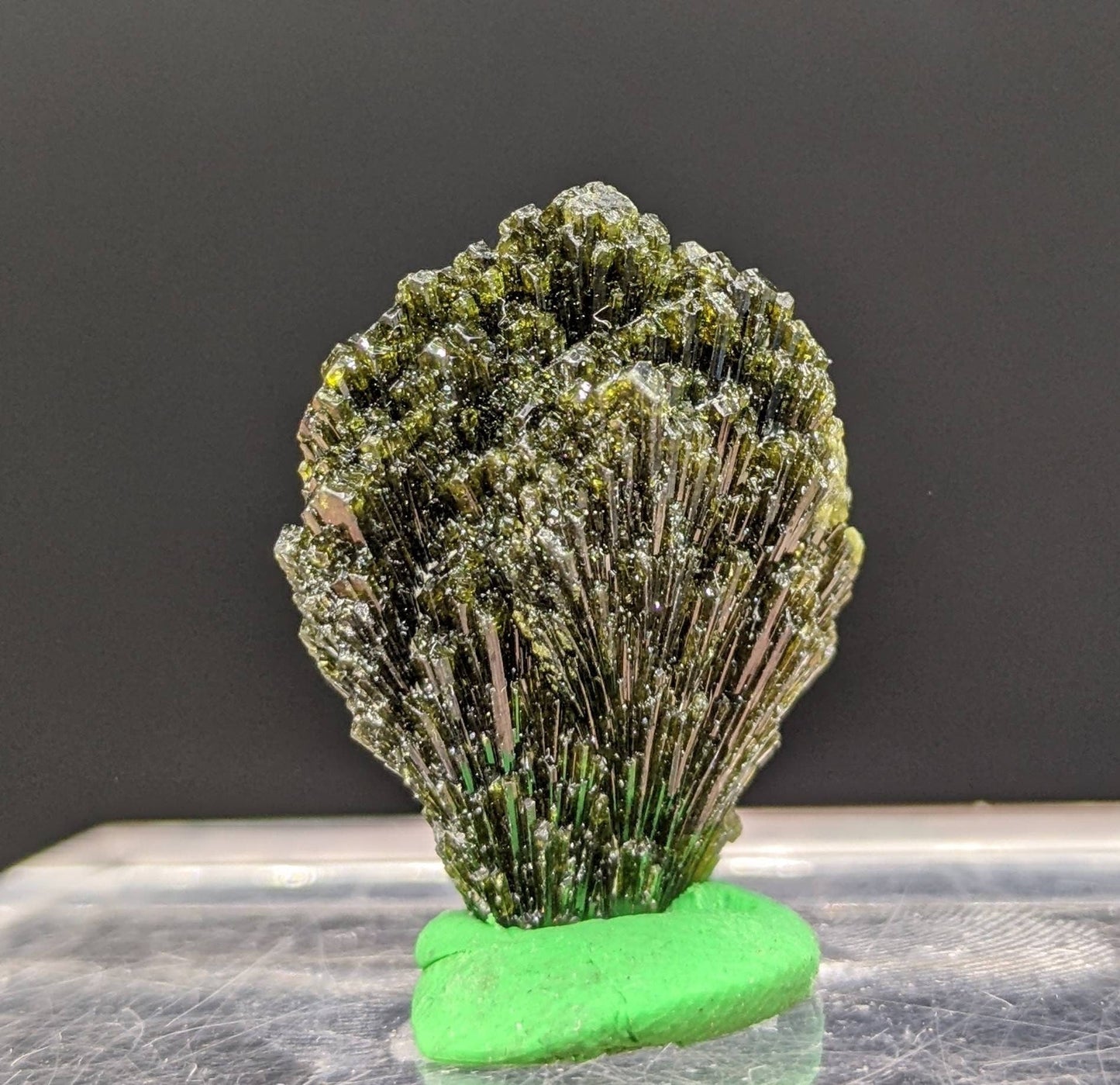 ARSAA GEMS AND MINERALSNatural green spray epidote crystal from Balochistan Pakistan, weight 8.6 grams - Premium  from ARSAA GEMS AND MINERALS - Just $20.00! Shop now at ARSAA GEMS AND MINERALS