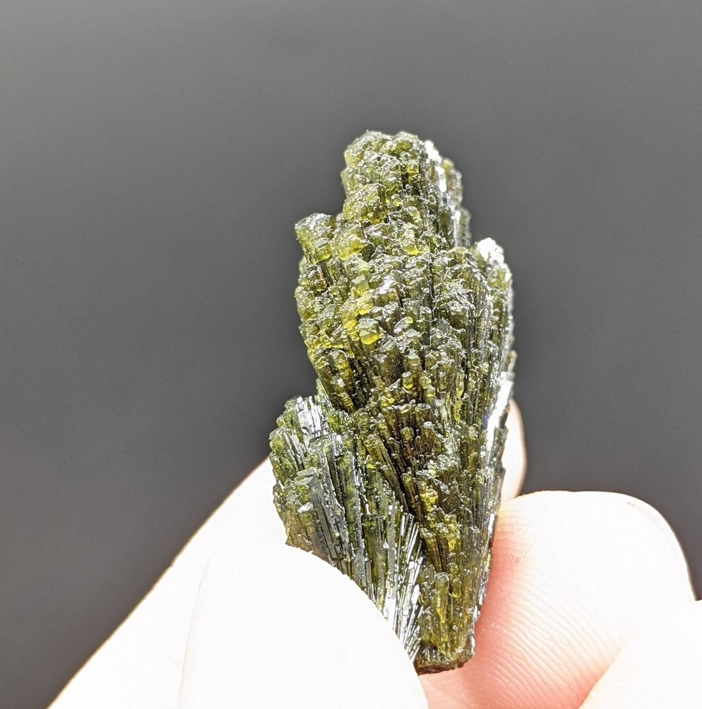 ARSAA GEMS AND MINERALSNatural green spray epidote crystal from Balochistan Pakistan, weight 13.3 grams - Premium  from ARSAA GEMS AND MINERALS - Just $25.00! Shop now at ARSAA GEMS AND MINERALS