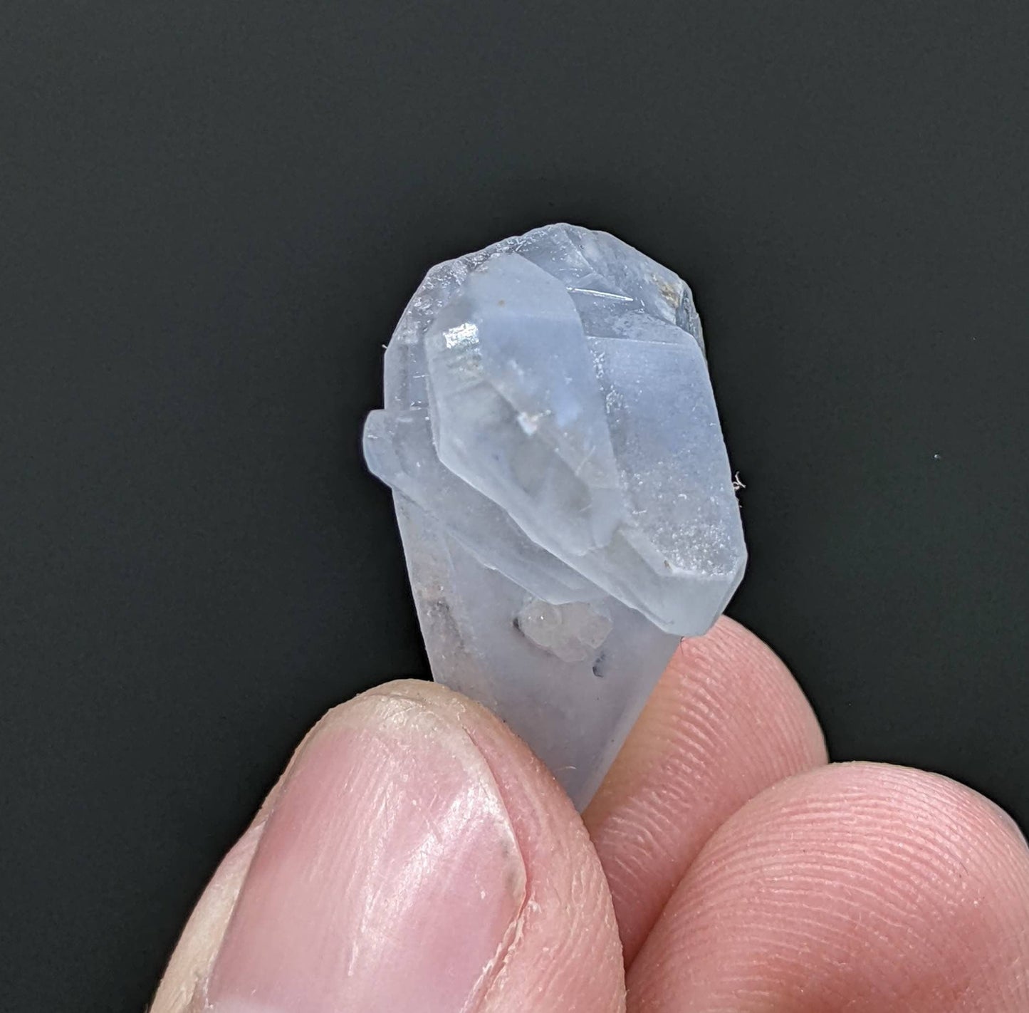 ARSAA GEMS AND MINERALSTwo small thumbnail size twin indicolite aka blue quartz crystals grown another blue quartz crystal with an unique formation, 4.6 grams - Premium from ARSAA GEMS AND MINERALS - Just $30.00! Shop now at ARSAA GEMS AND MINERALS
