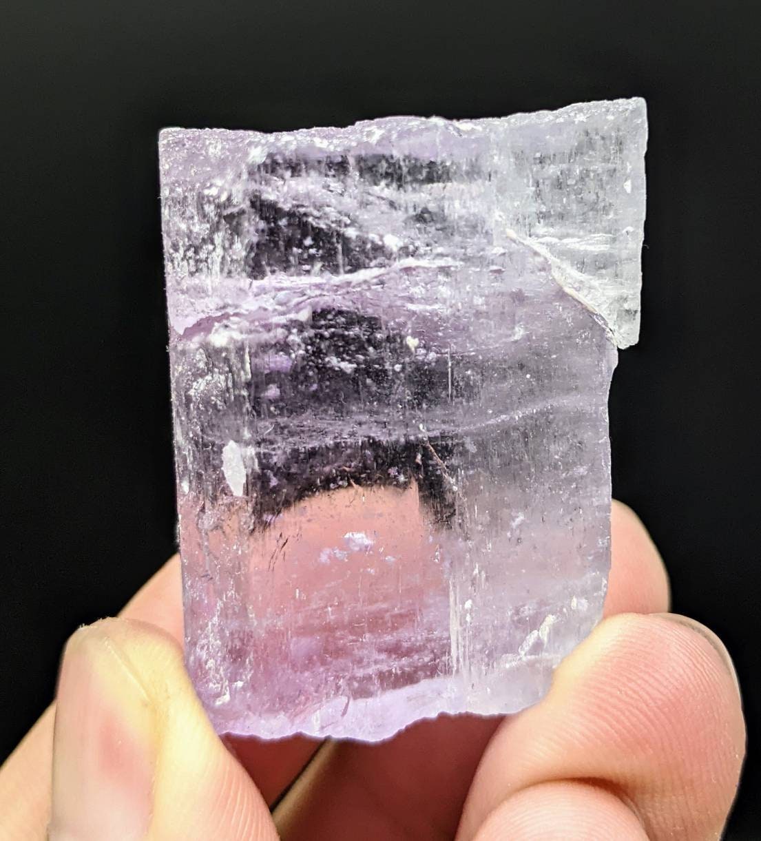 ARSAA GEMS AND MINERALSKunzite crystal with etched formation and floater structure, purple color and Lustrous quality from Afghanistan, 52.3 grams - Premium  from ARSAA GEMS AND MINERALS - Just $100.00! Shop now at ARSAA GEMS AND MINERALS