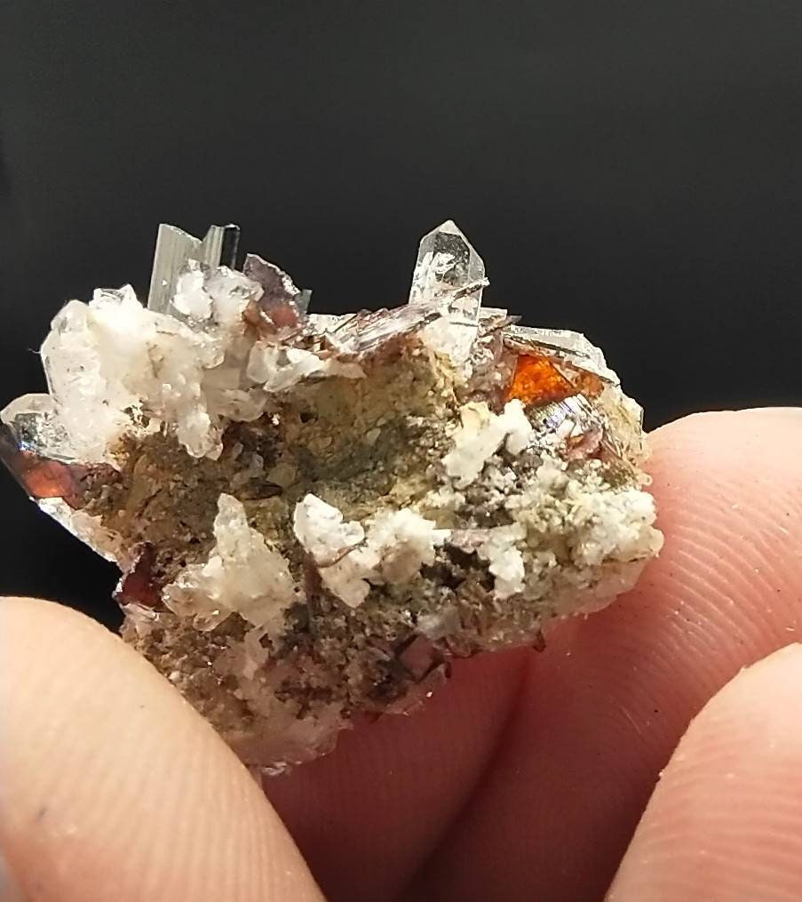 ARSAA GEMS AND MINERALSExtremely rare Red Brookite cluster on matrix on clear quartz cluster from Baluchistan Pakistan, 3.7 grams - Premium from ARSAA GEMS AND MINERALS - Just $40.00! Shop now at ARSAA GEMS AND MINERALS