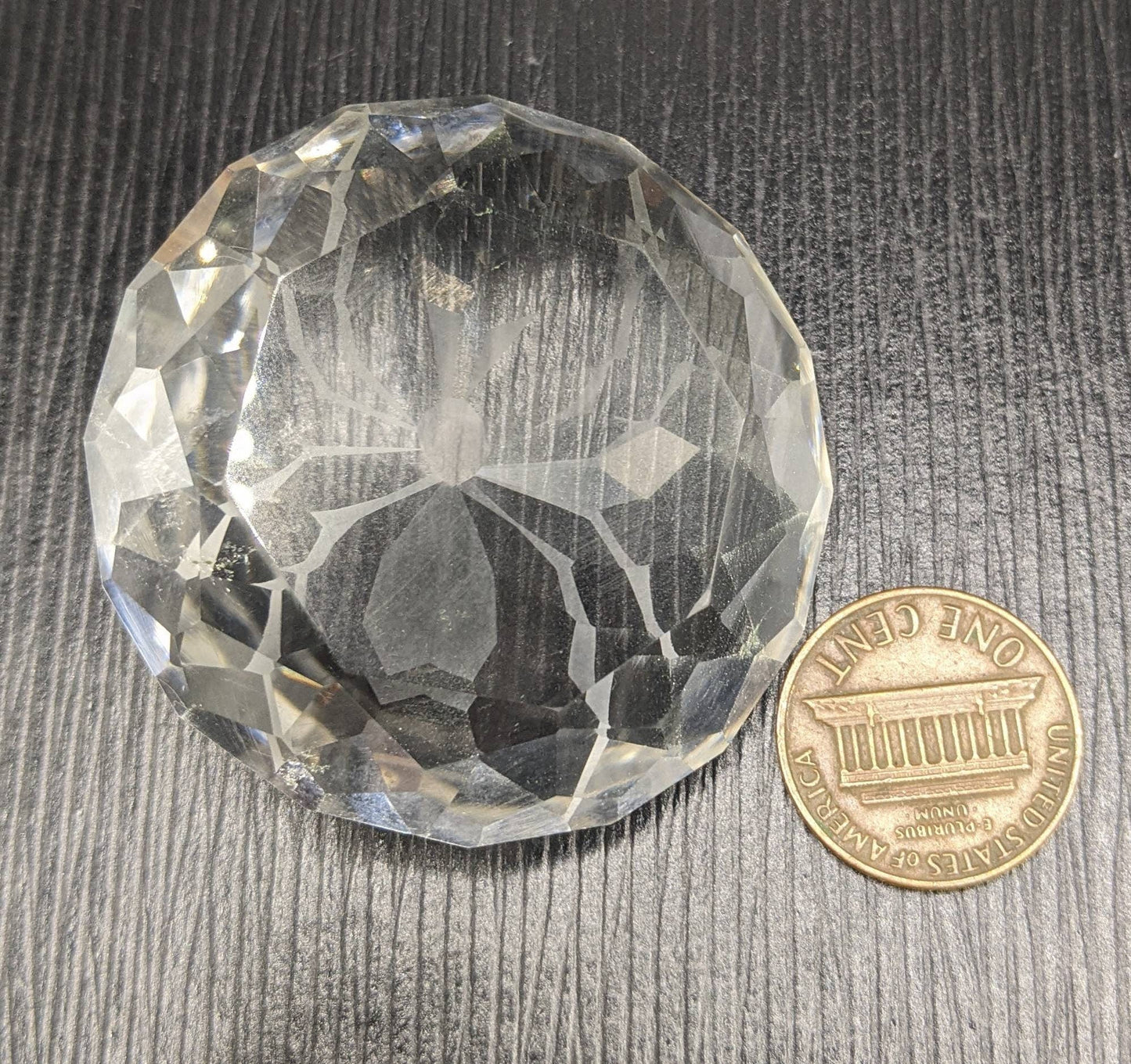 ARSAA GEMS AND MINERALSQuartz faceted gem, eye clean clarity and round cut shape with spider shape carved inside, 222 carats - Premium  from ARSAA GEMS AND MINERALS - Just $250.00! Shop now at ARSAA GEMS AND MINERALS