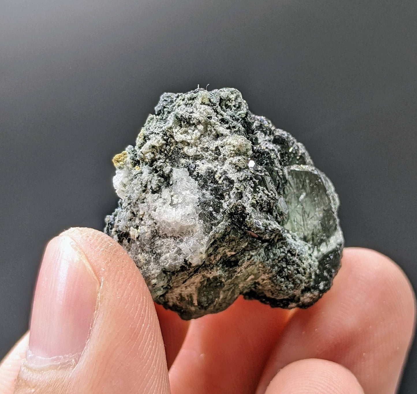 ARSAA GEMS AND MINERALSApatite crystal with green basolite inclusion from KP Pakistan, 20 grams - Premium from ARSAA GEMS AND MINERALS - Just $35.00! Shop now at ARSAA GEMS AND MINERALS
