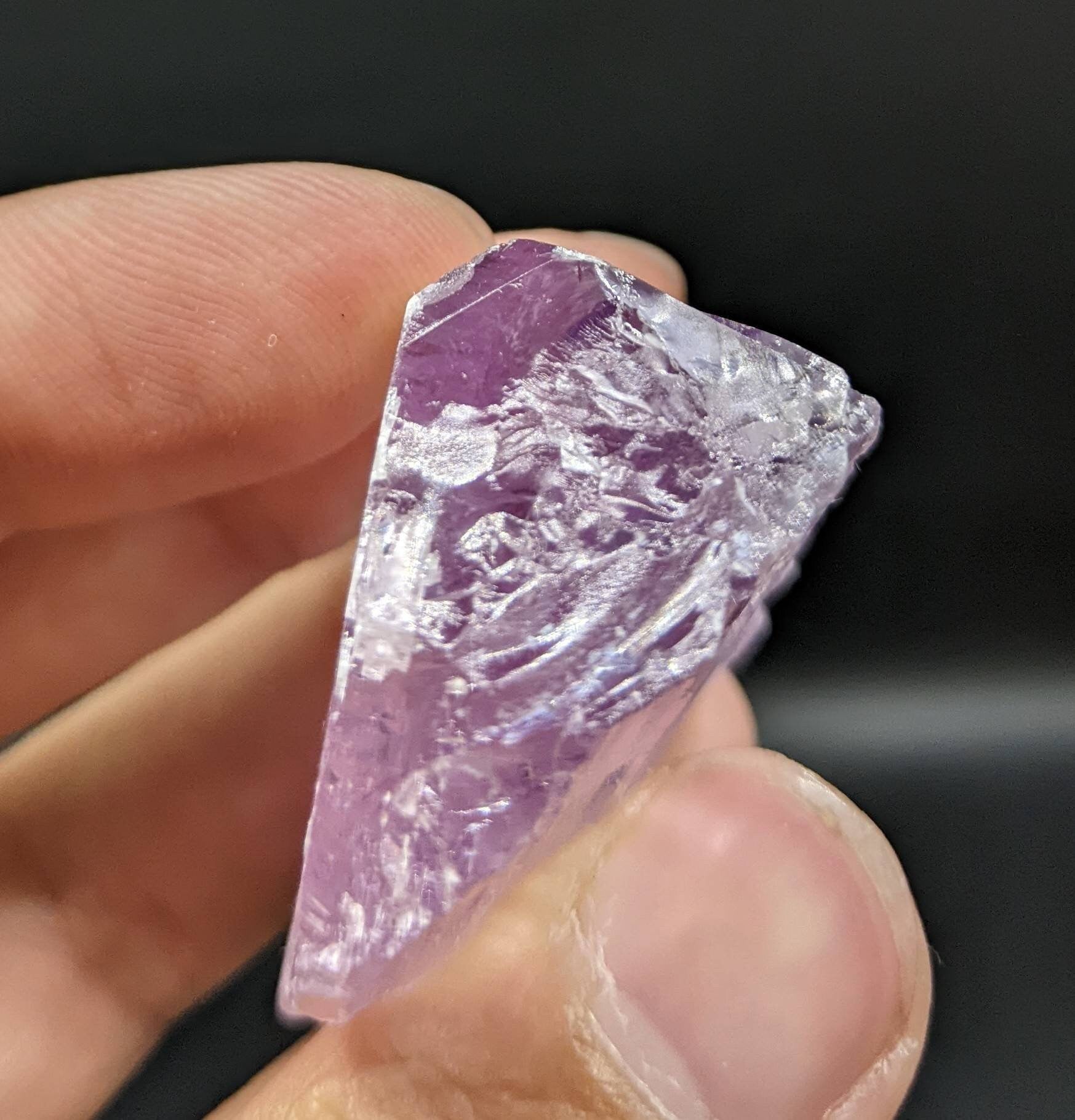 ARSAA GEMS AND MINERALSKunzite crystal with etched formation, purple color and Lustrous quality from Afghanistan, 49.4 grams - Premium  from ARSAA GEMS AND MINERALS - Just $98.00! Shop now at ARSAA GEMS AND MINERALS