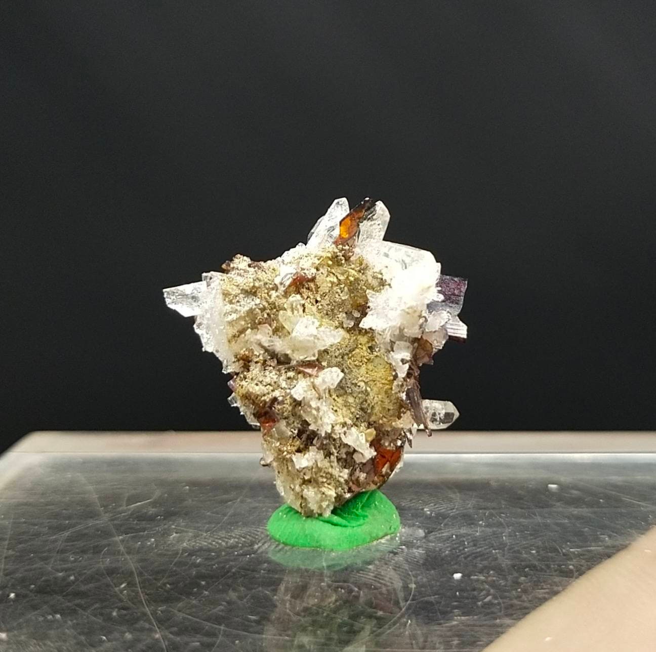 ARSAA GEMS AND MINERALSExtremely rare Red Brookite cluster on matrix on clear quartz cluster from Baluchistan Pakistan, 3.7 grams - Premium from ARSAA GEMS AND MINERALS - Just $40.00! Shop now at ARSAA GEMS AND MINERALS