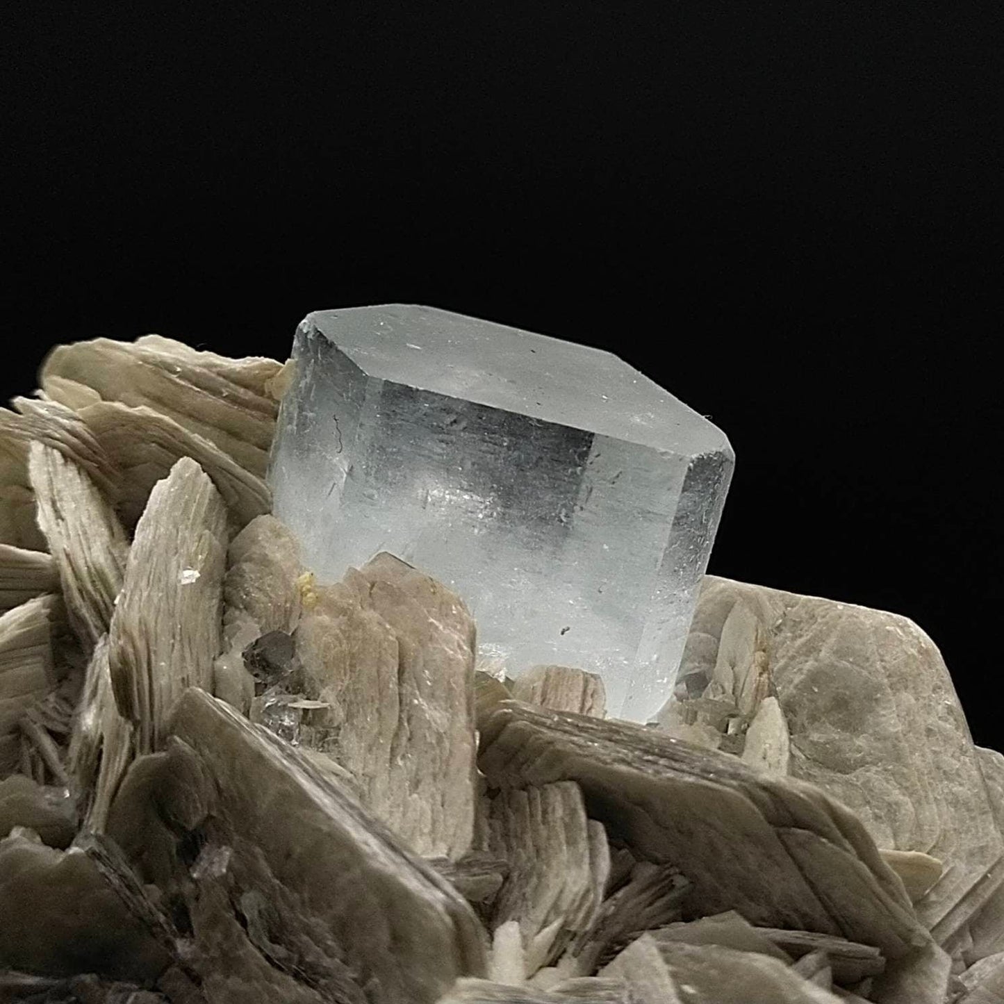 ARSAA GEMS AND MINERALSAquamarine crystal perfectly terminated on matrix Light blue color with muscovite from Pakistan, 621 grams - Premium from ARSAA GEMS AND MINERALS - Just $400.00! Shop now at ARSAA GEMS AND MINERALS