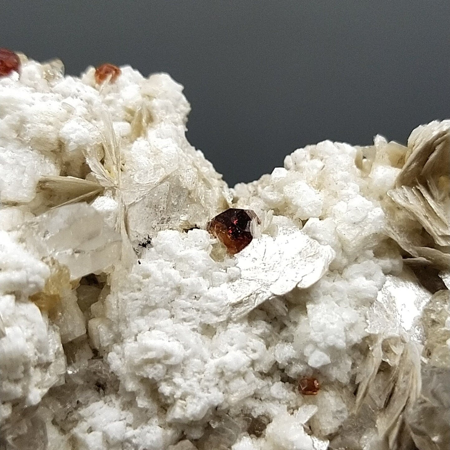 ARSAA GEMS AND MINERALSNatural an aesthetic clear quartz crystal on matrix with terminated red spessartine garnet alongside with albite and muscovite from Pakistan - Premium from ARSAA GEMS AND MINERALS - Just $80.00! Shop now at ARSAA GEMS AND MINERALS