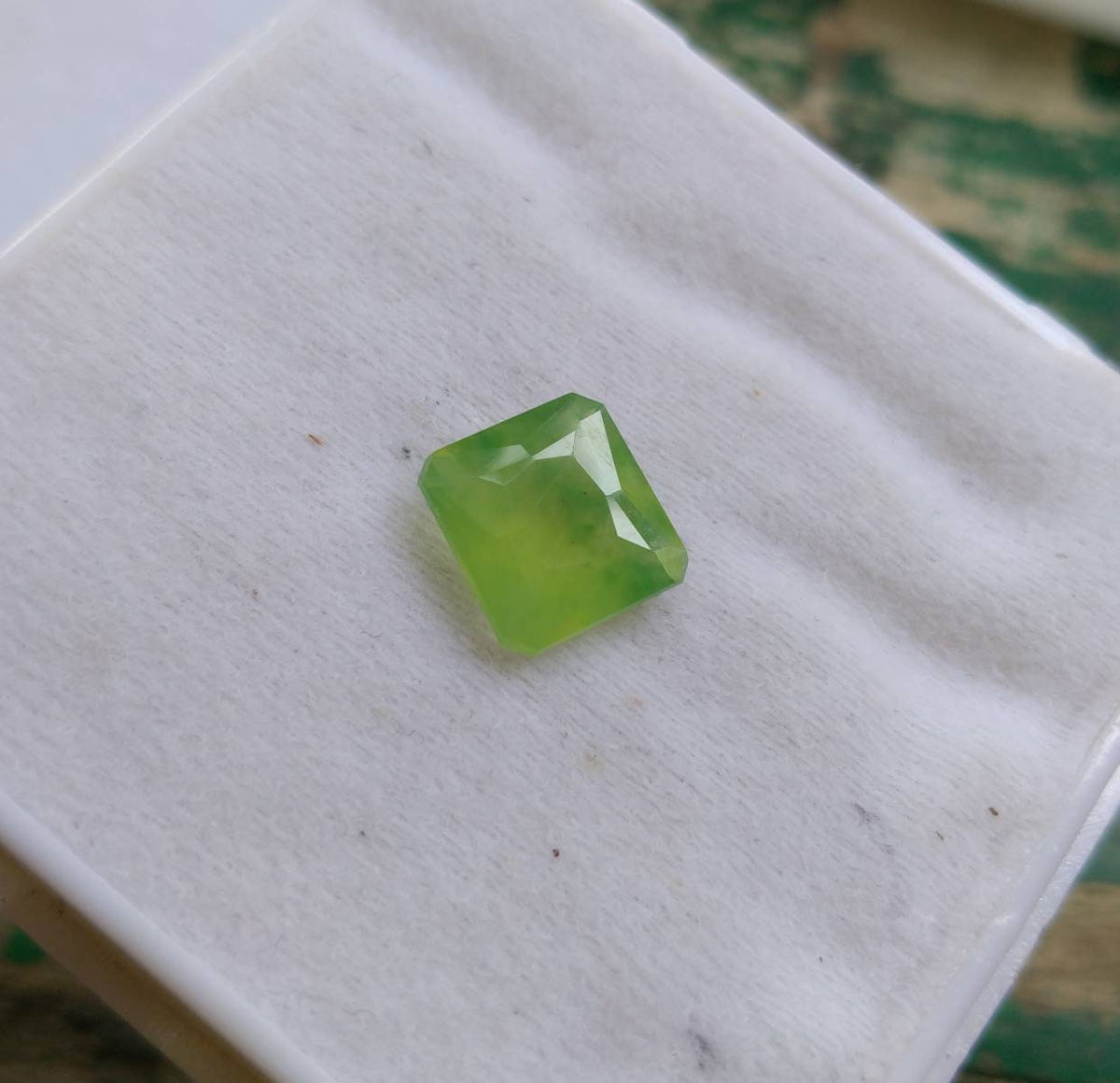 5 Carat Radiant Green Hydrogrossular Garnet Gemstone