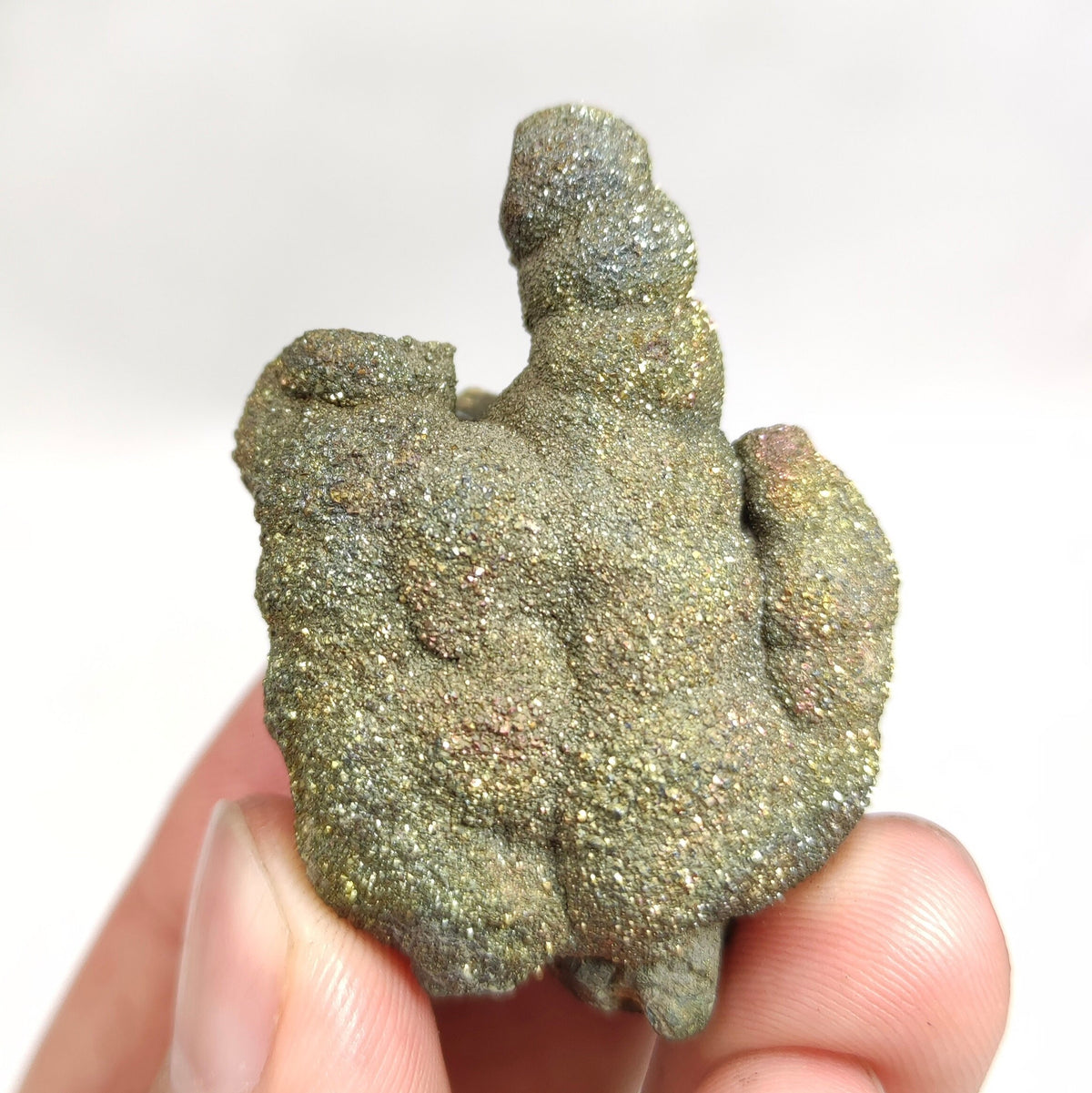 Natural golden Marcasite crystal with rainbow effect on surface from Pakistan, 71.9 grams