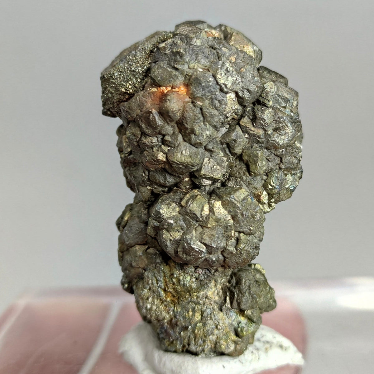 Natural golden Marcasite crystal with rainbow effect on surface from Pakistan, 71.6 grams