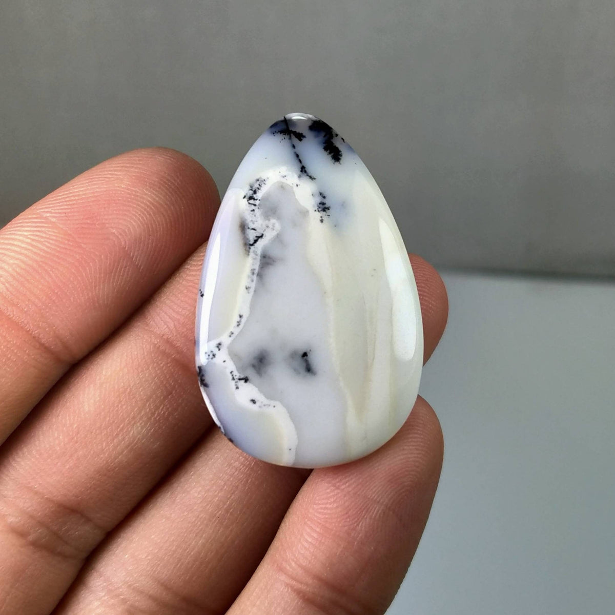 Pear Dendritic Opal Cabochon, 35 Carats