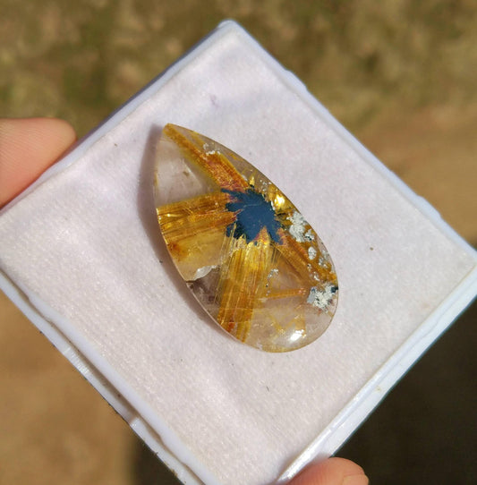 Golden Rutile Quartz Cabochon, 41 Carats