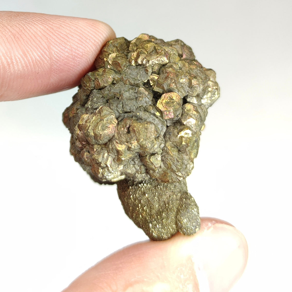 Natural golden Marcasite crystal with rainbow effect on surface from Pakistan, 58.4 grams