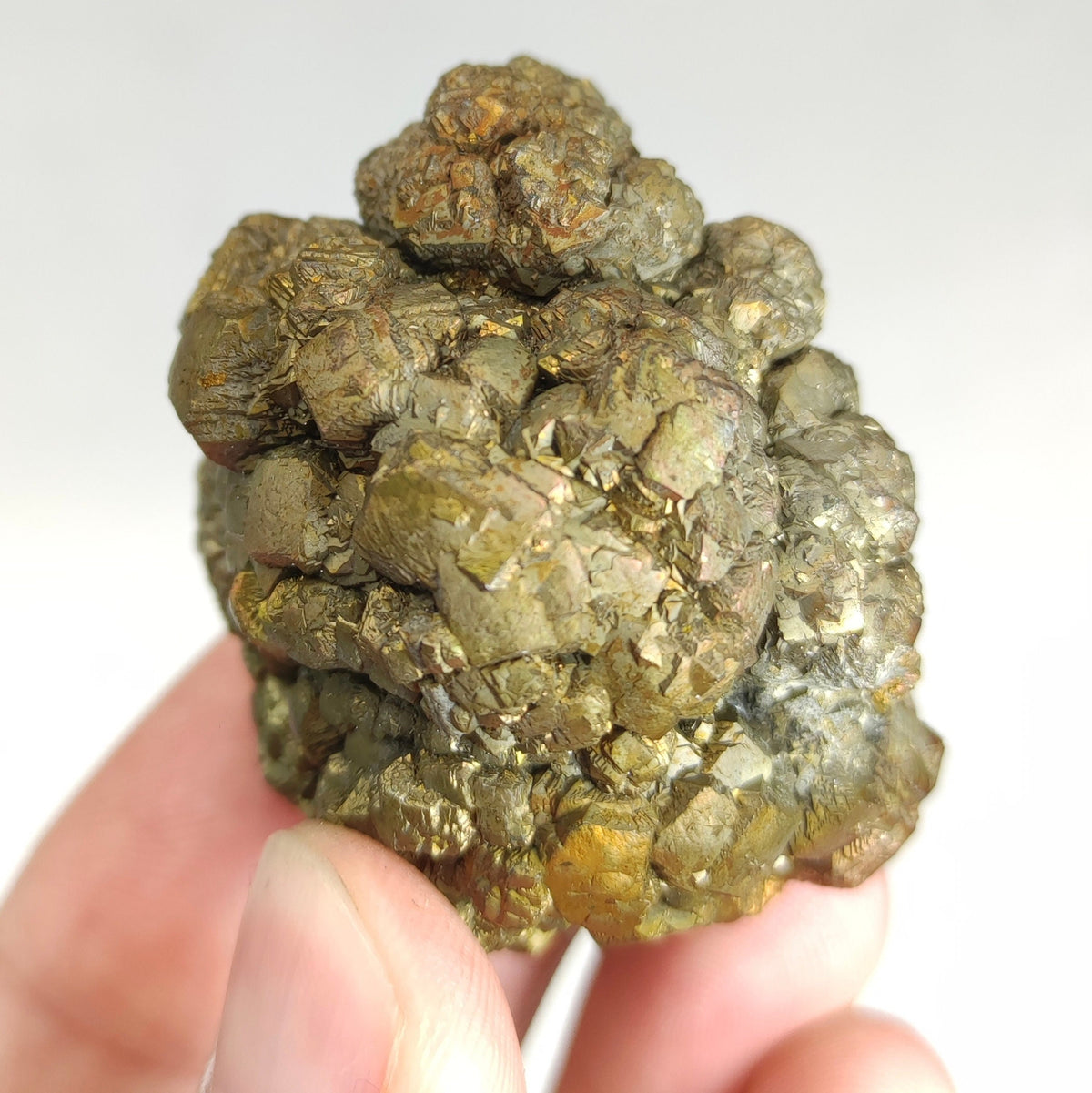 Natural golden Marcasite crystal with rainbow effect on surface from Pakistan, 125 grams