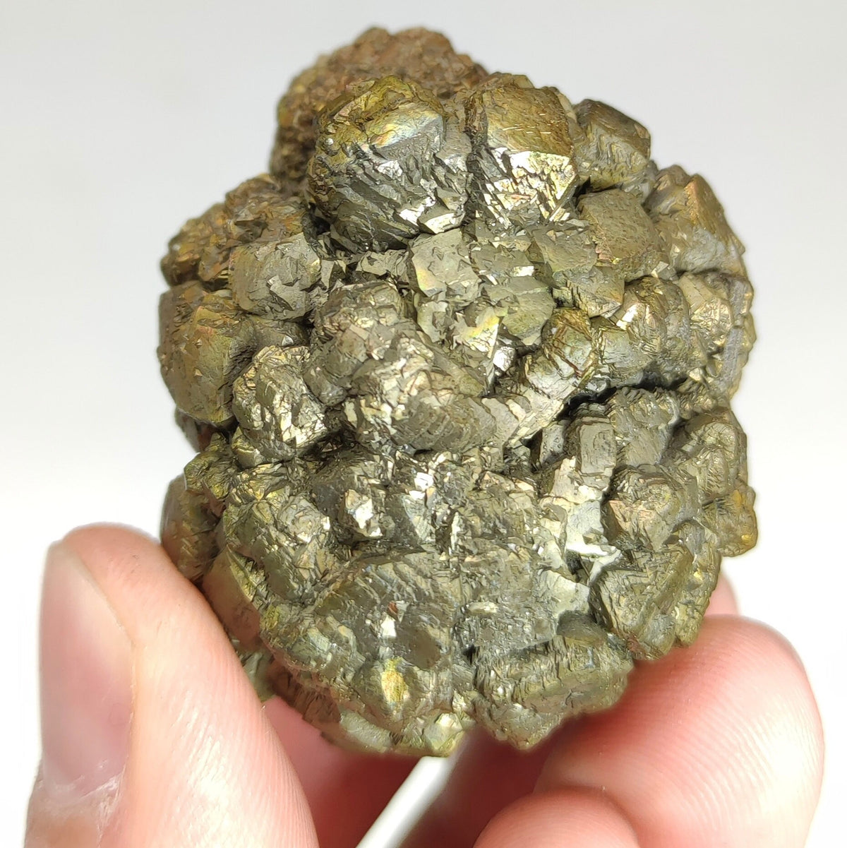 Natural golden Marcasite crystal with rainbow effect on surface from Pakistan, 125 grams