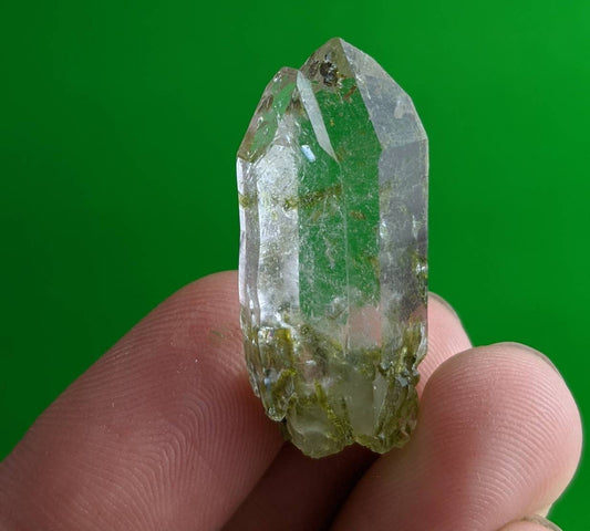 Epidote Included Quartz Crystal, Balochistan Pakistan