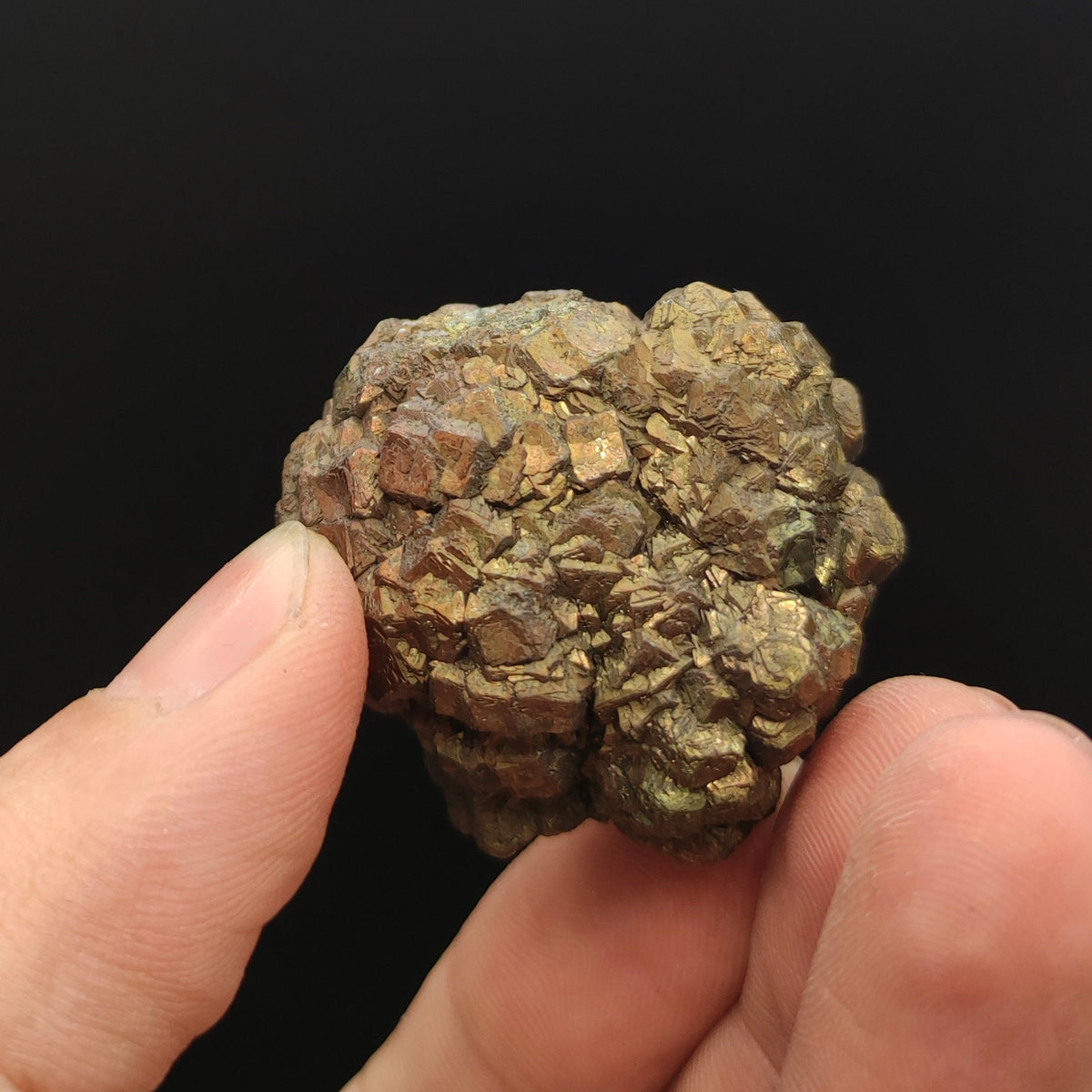 Natural golden Marcasite crystal with rainbow effect on surface from Pakistan, 88 grams