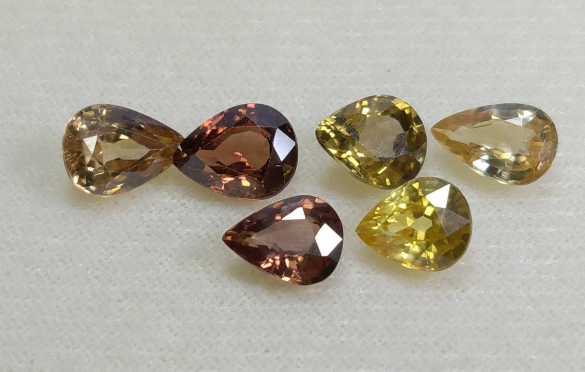Faceted Zircon Gems Set, Untreated VV Clarity, 12.5 Carats