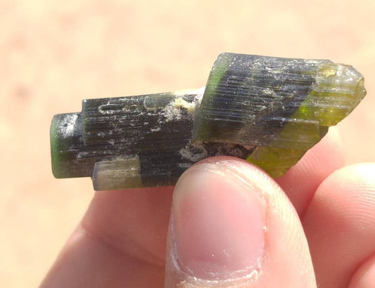 Green Cap Tourmaline Crystal, Double Terminated, 12.1 grams