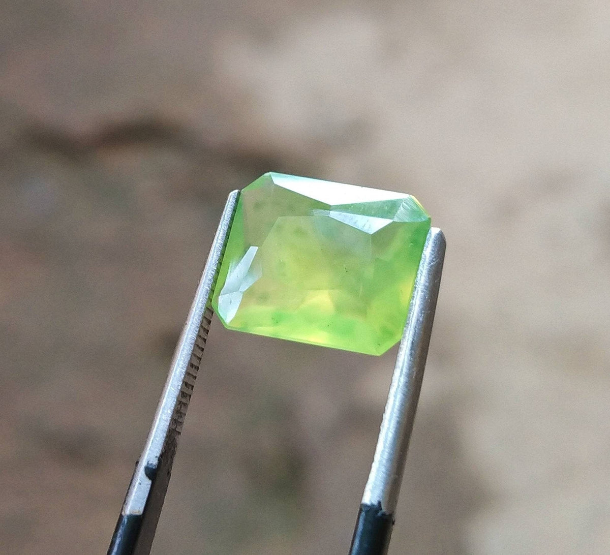 3.5 Carat Green Hydrogrossular Garnet Gem, Radiant Cut