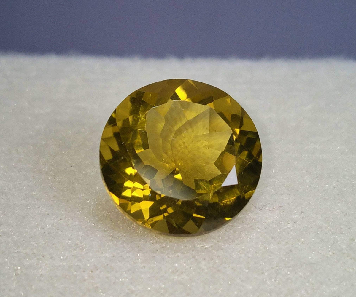 Faceted Round Citrine Gemstone, 9 Carat