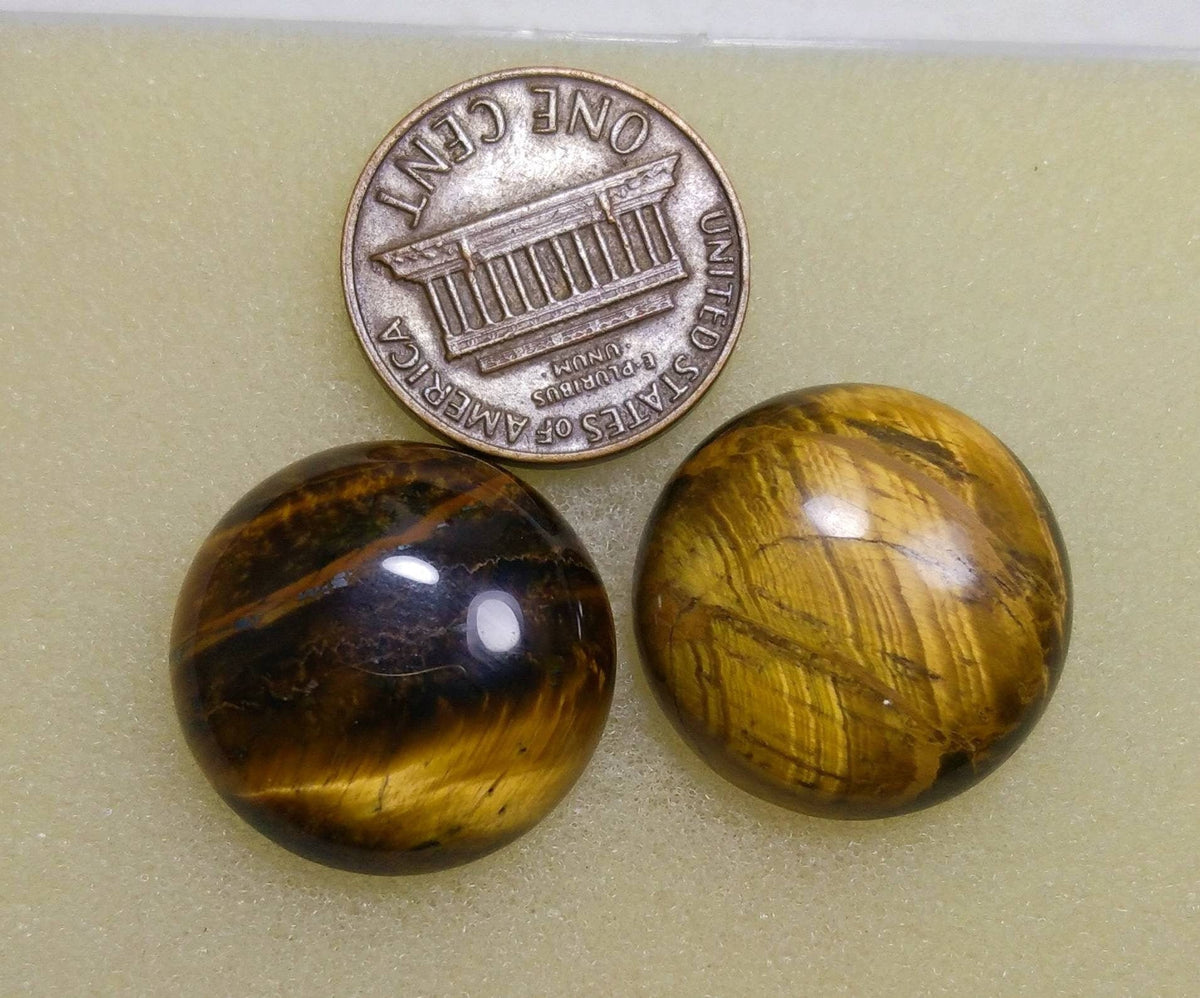 Tigereye Cabochons Pair, 37 Carats
