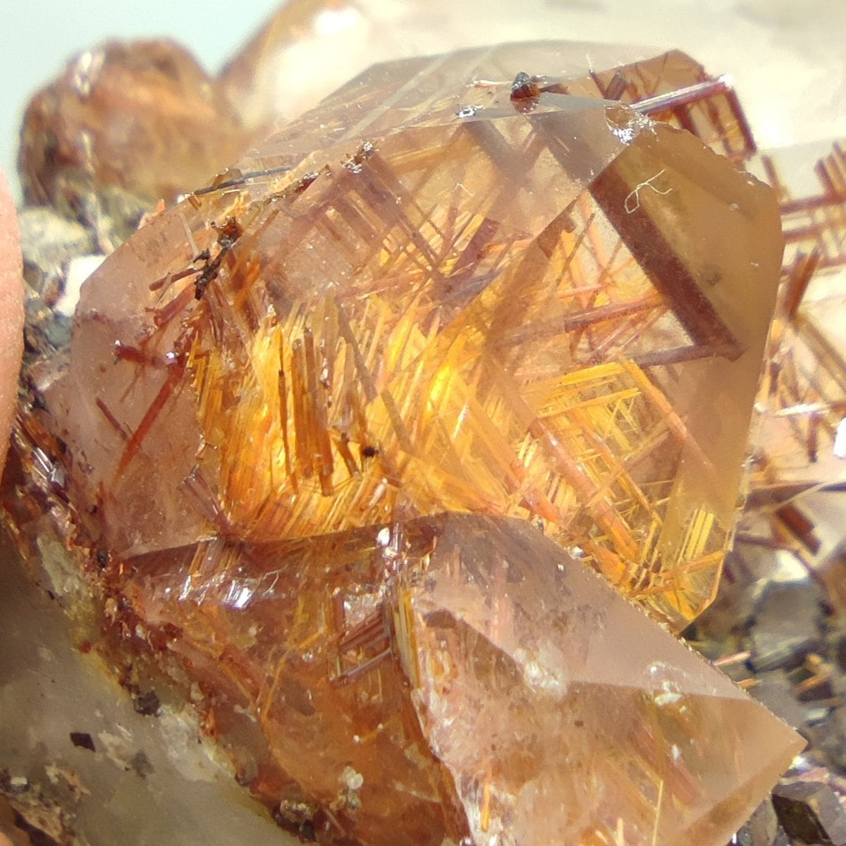 Golden Rutile Quartz Cluster with Siderite, Skardu Pakistan