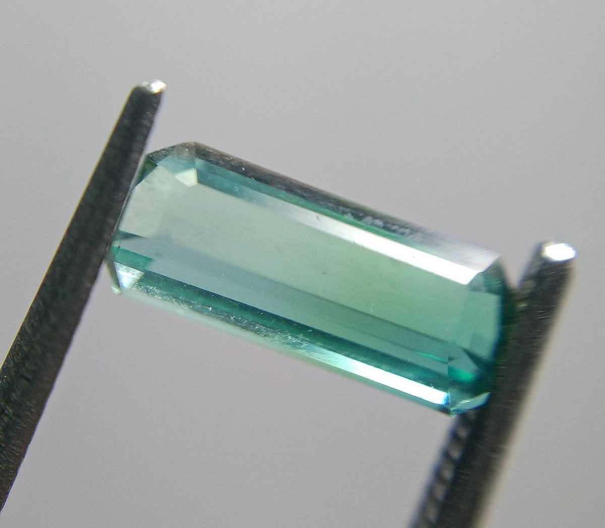 2 Carat Light Blue Tourmaline Gemstones, Faceted Radiant Cut