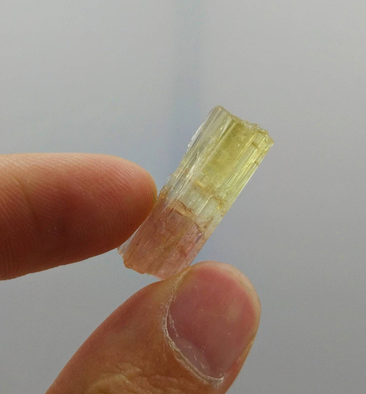 Bicolor terminated tourmaline crystal 4.1 grams weight from Africa