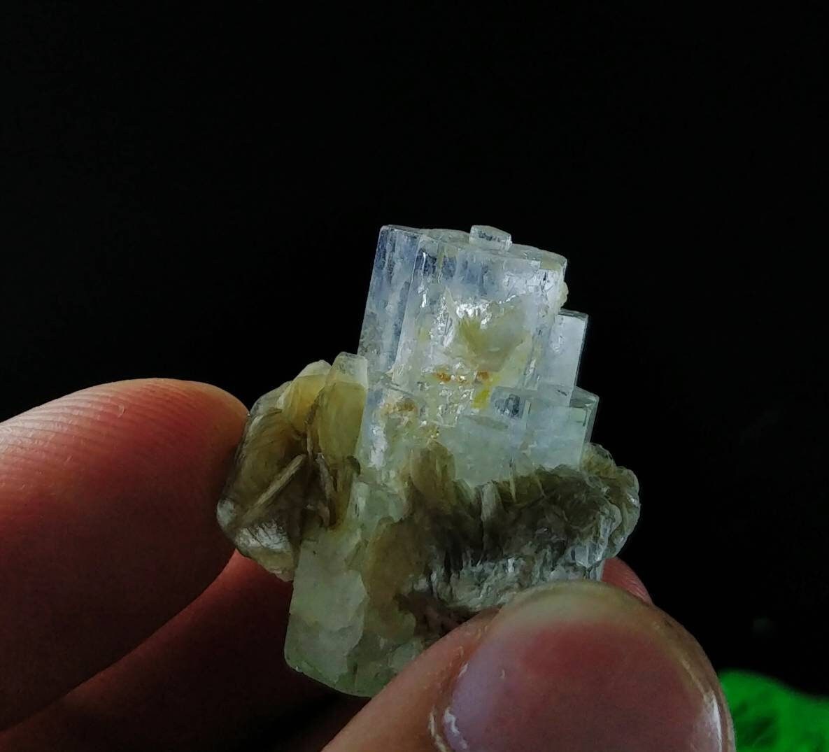 Aquamarine terminated crystal with moscovite mica from Nagar Valley Skardu GilgitBaltistan Pakistan