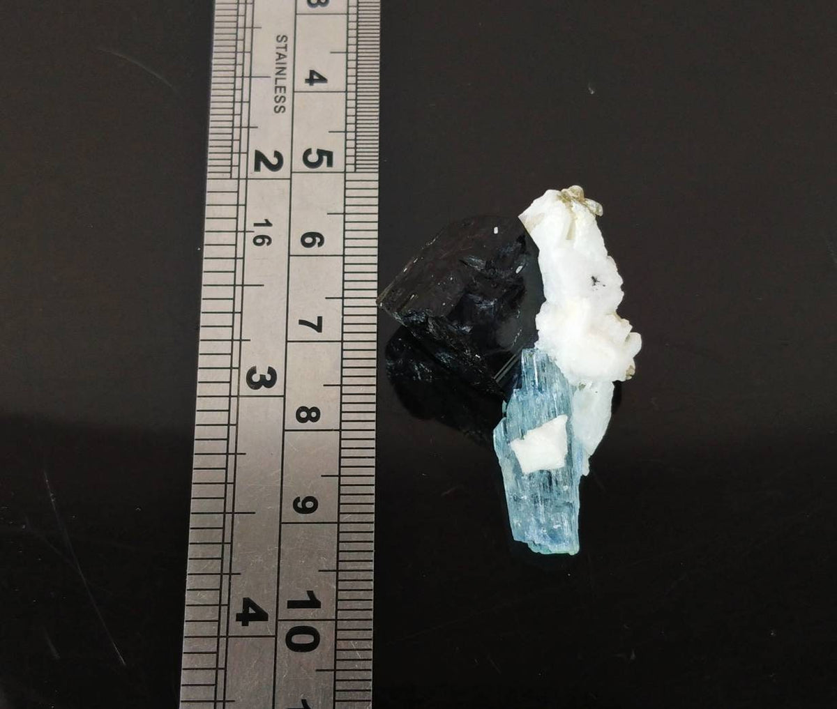 Aquamarine Crystal with Albite and Black Tourmaline, Pakistan
