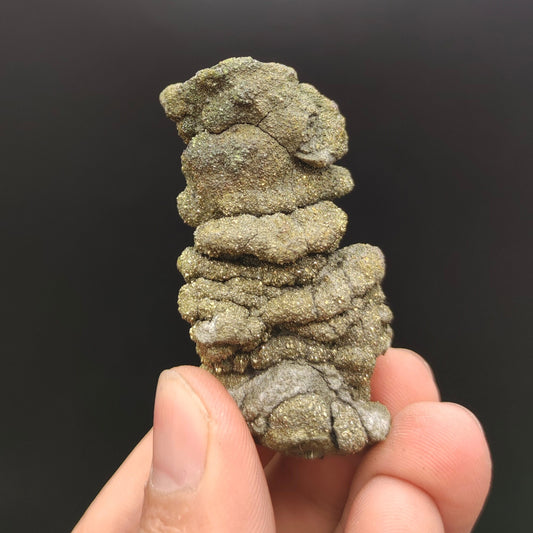 Natural golden Marcasite crystal with rainbow effect on surface from Pakistan, 80 grams