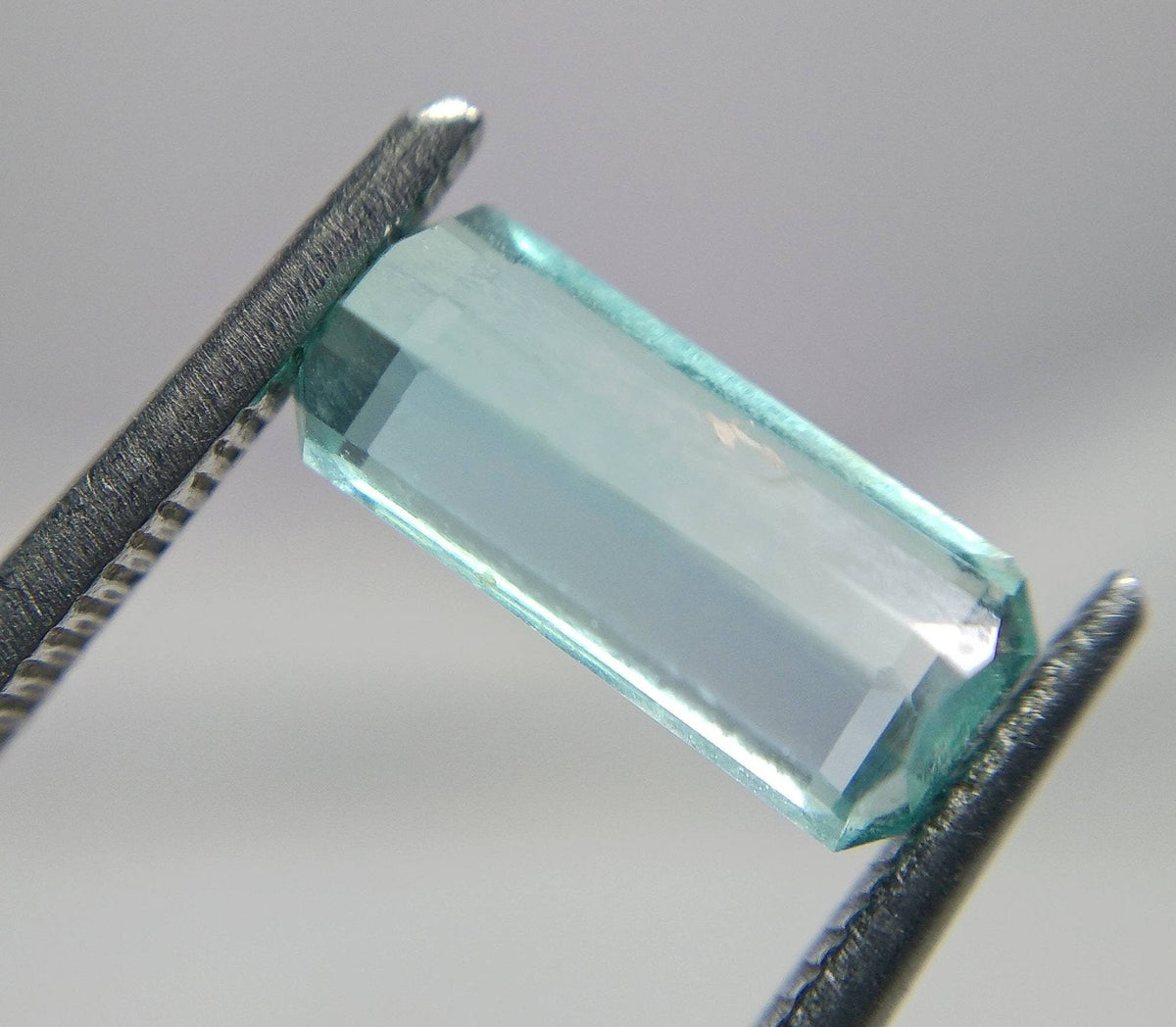 2 Carat Light Blue Tourmaline Gemstones, Faceted Radiant Cut