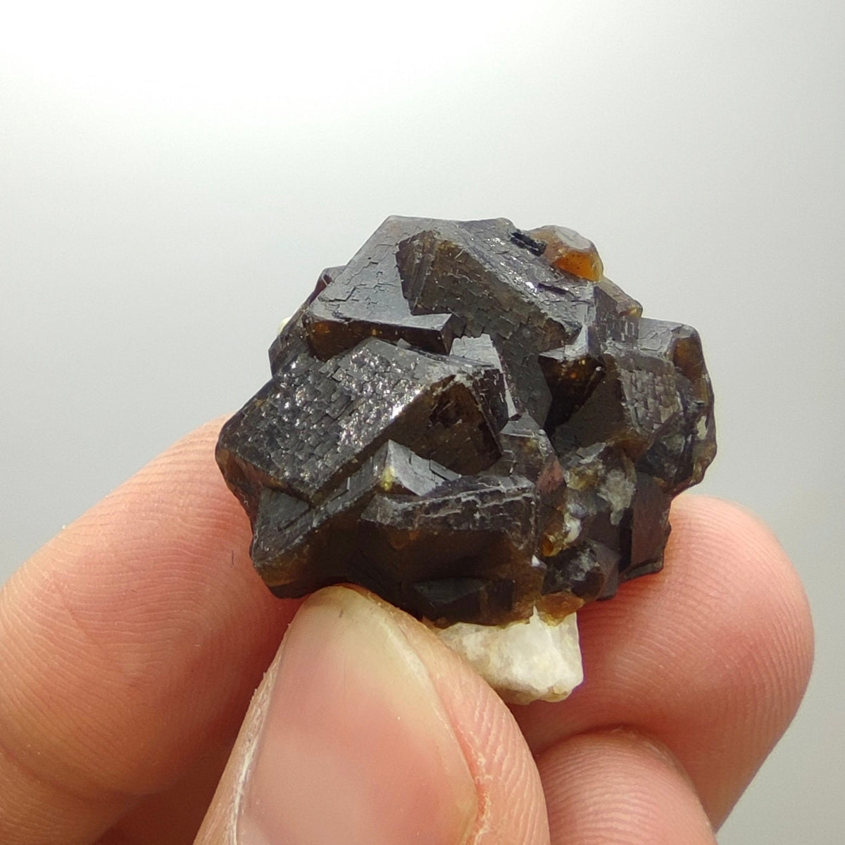 Natural Dark brown Andradite garnet cluster, Well formed crystal, 16.6 grams