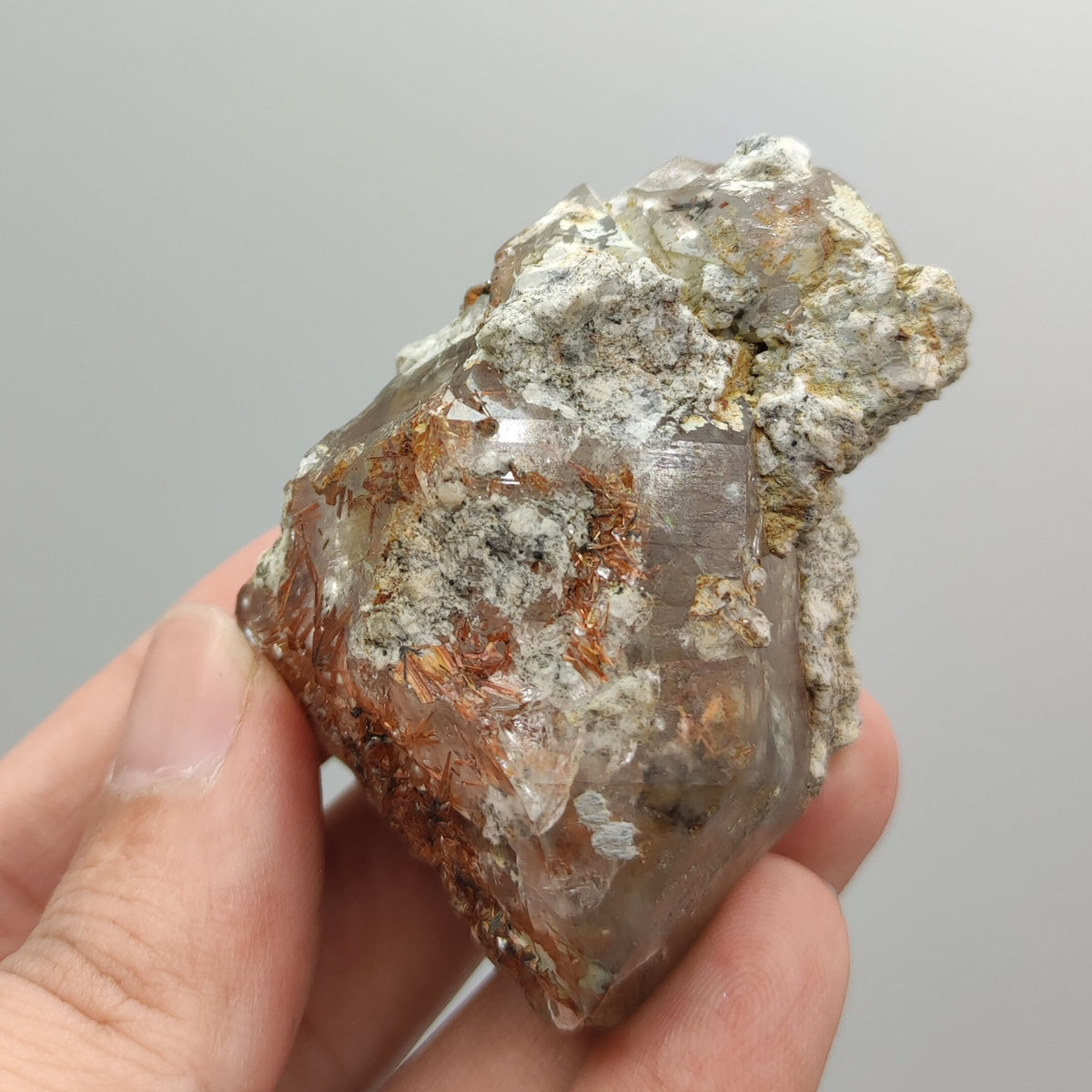 Smokey Quartz Crystal with Rutile, KP Pakistan, 104 grams