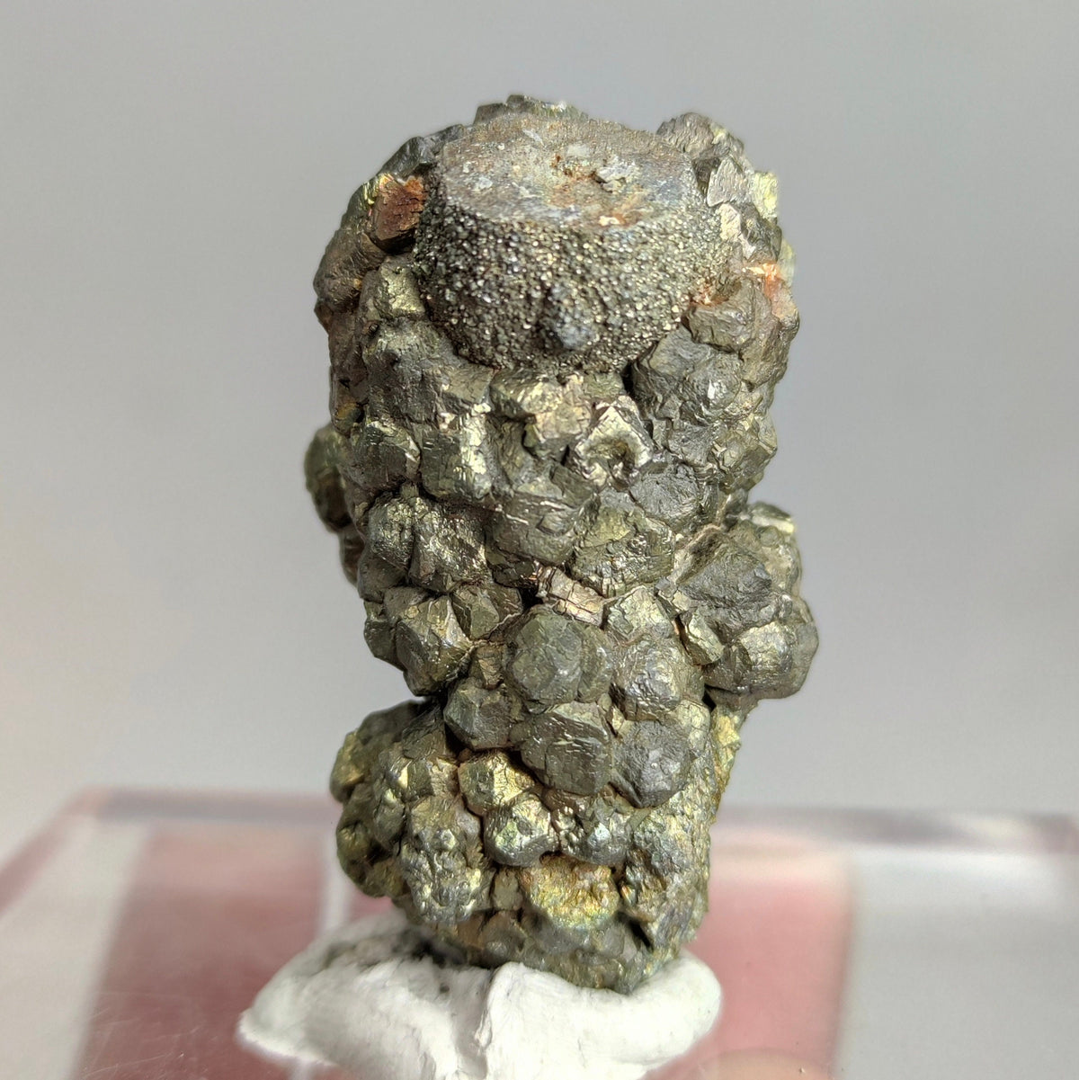 Natural golden Marcasite crystal with rainbow effect on surface from Pakistan, 71.6 grams