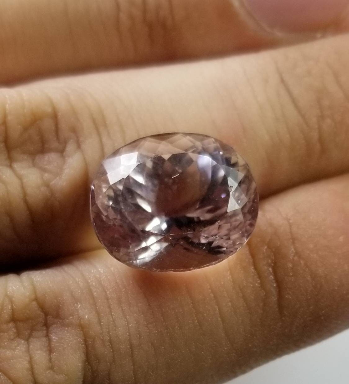 Natural good quality ring size faceted kunzite loose gem