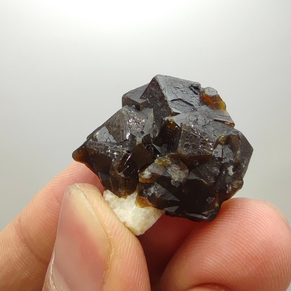 Natural Dark brown Andradite garnet cluster, Well formed crystal, 16.6 grams