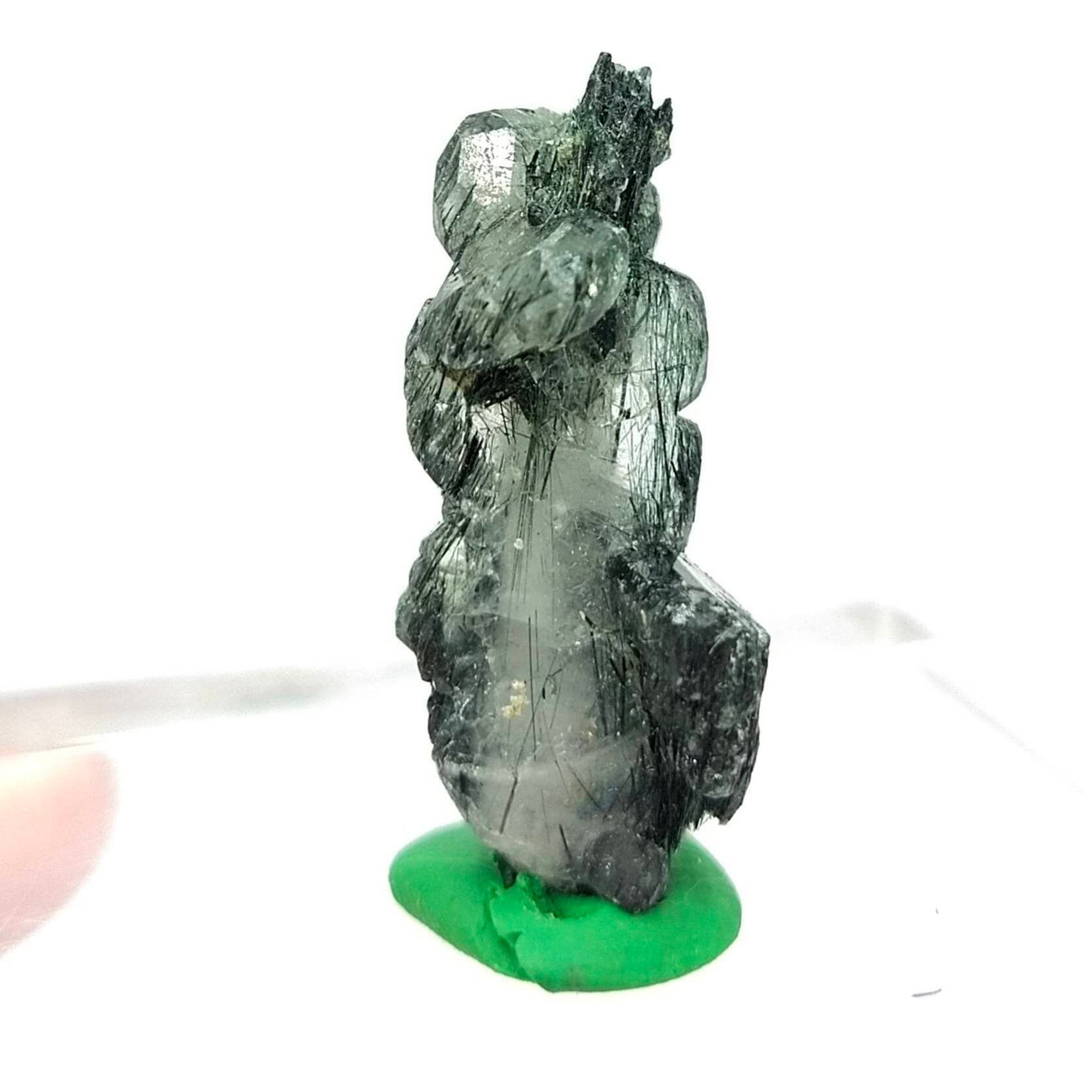 Apatite crystal with green basolite inclusion from KP Pakistan, 7.1 grams
