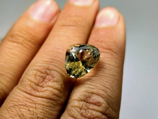 10 Carat Trillion Kunzite Gem, Untreated Faceted Stone