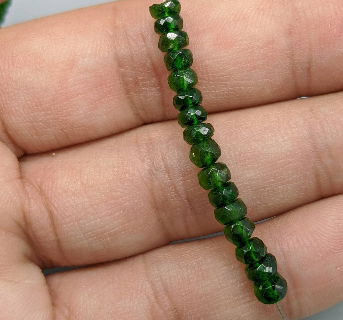 Chrome Green Diopside Beads Strand (12.5 grams)