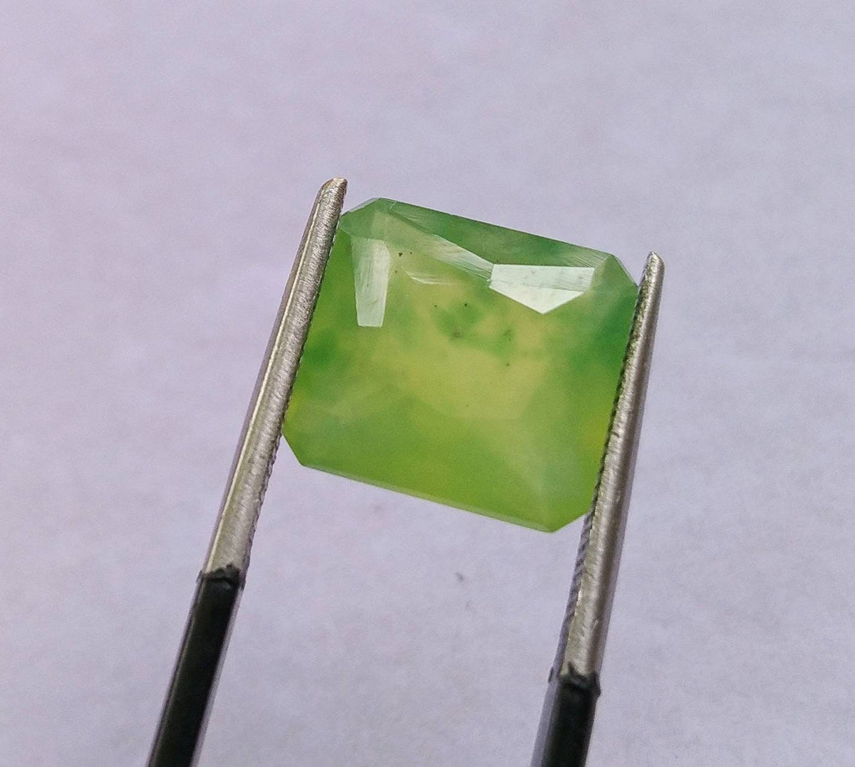 5 Carat Radiant Green Hydrogrossular Garnet Gemstone