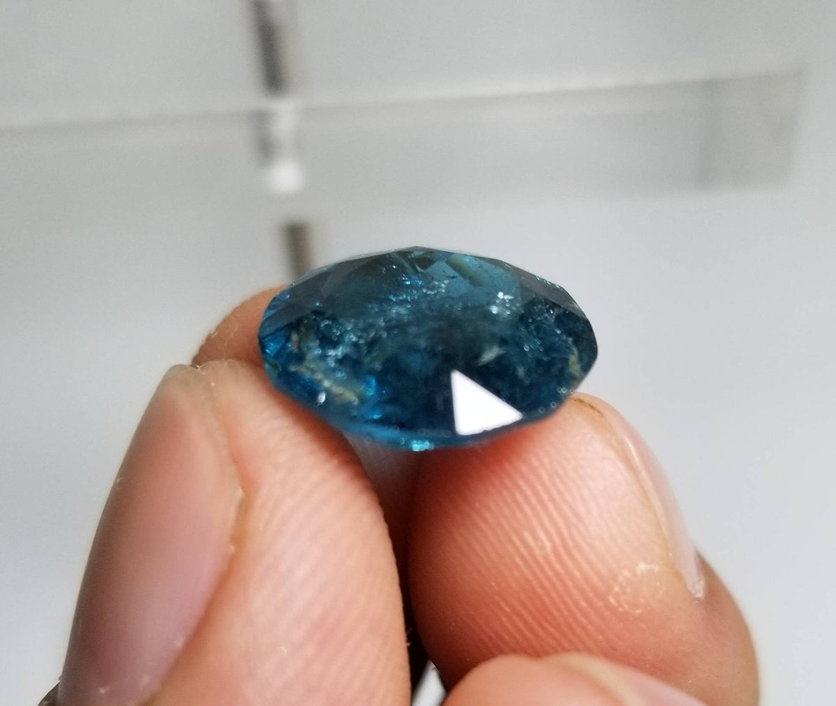 Natural ring size blue tourmaline facted gems