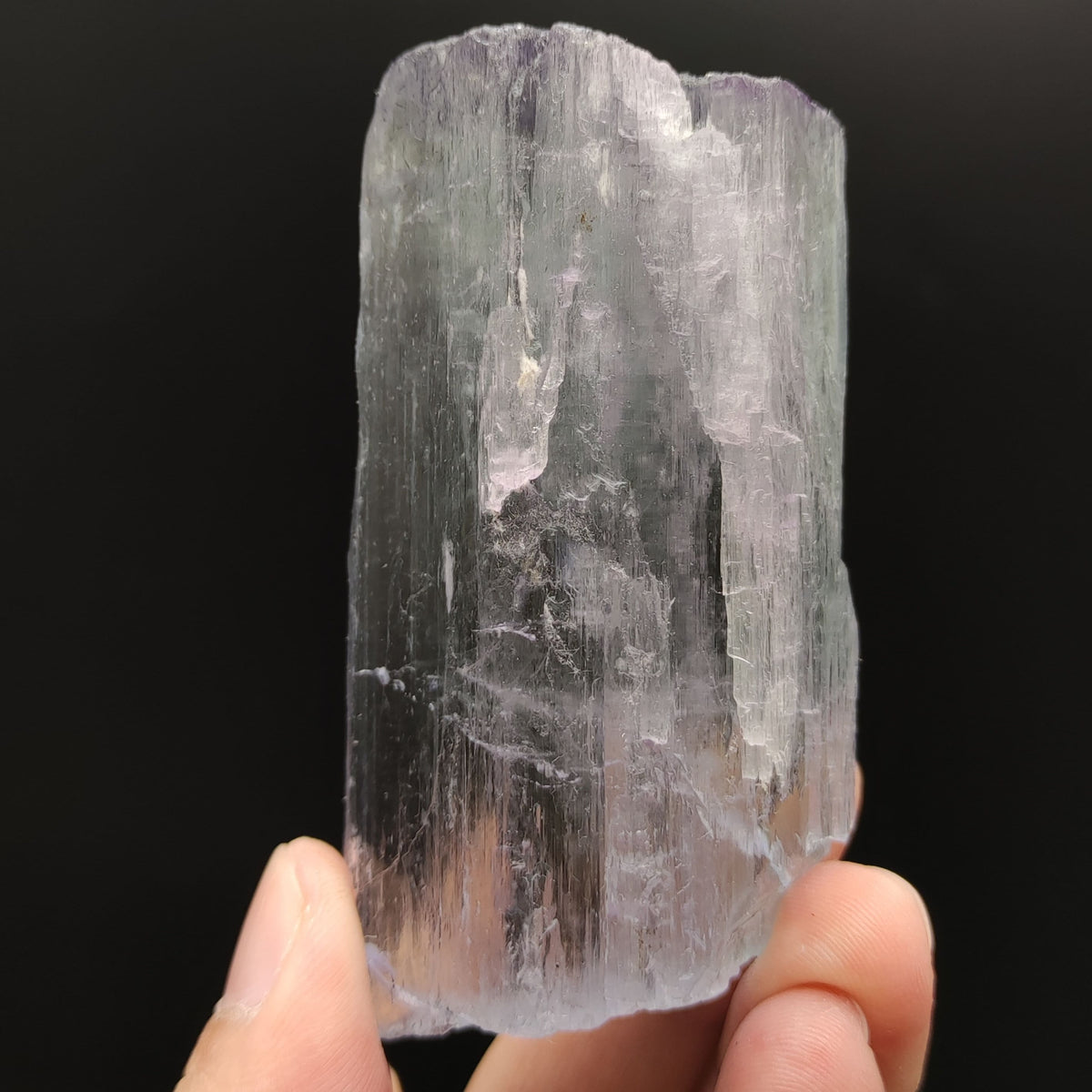 Bicolor Spodumene var kunzite clear lustrous crystal from Afghanistan, 146 grams