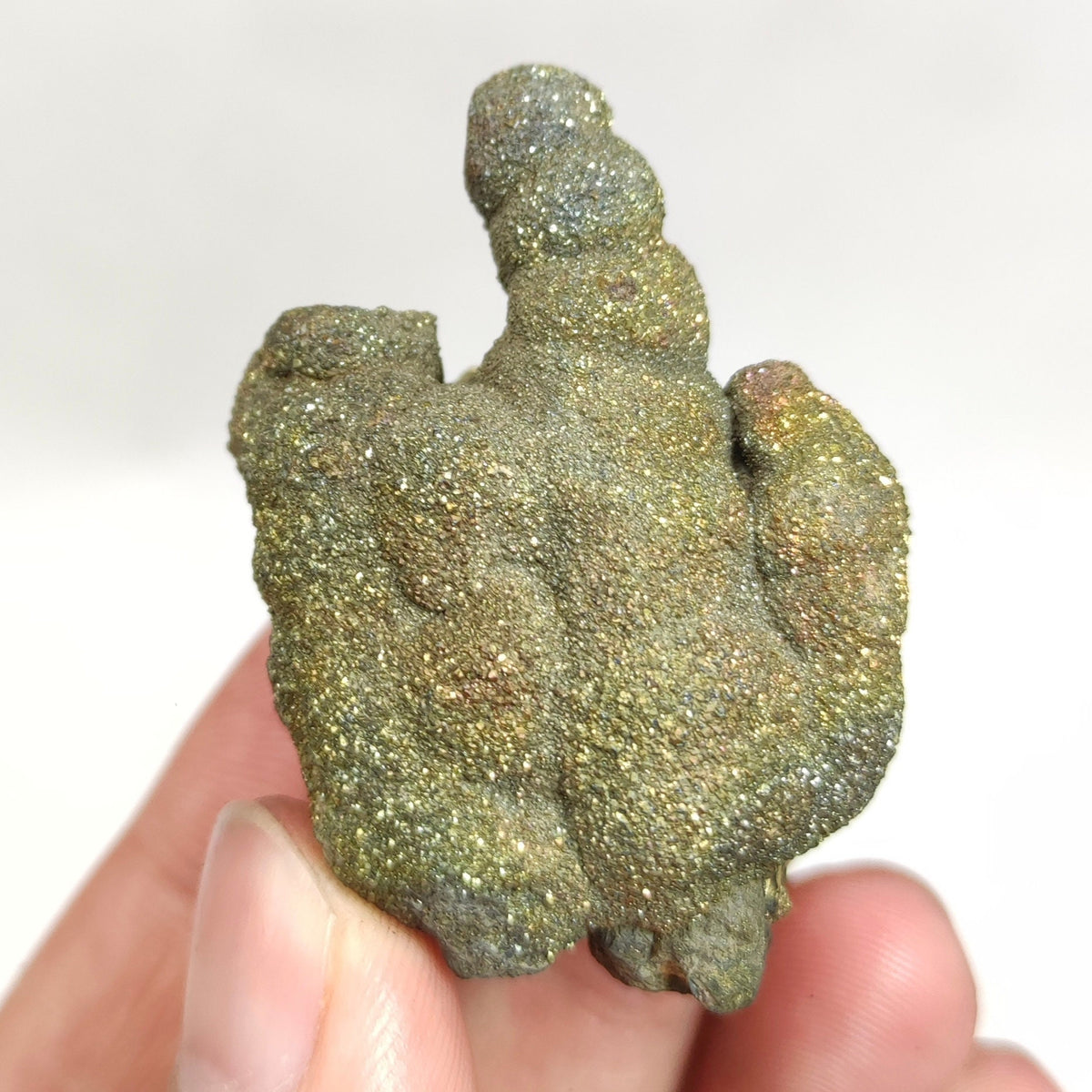 Natural golden Marcasite crystal with rainbow effect on surface from Pakistan, 71.9 grams