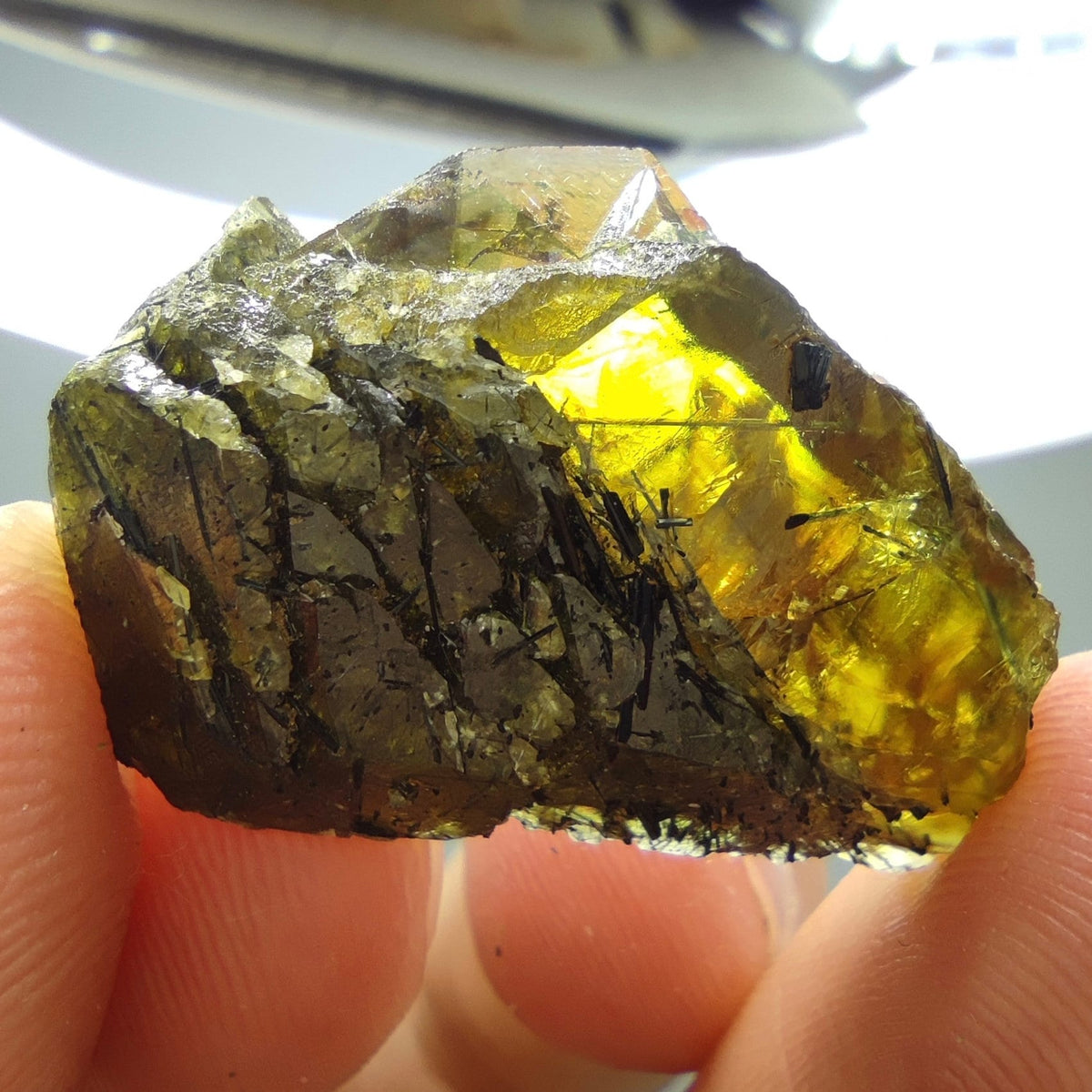Rare sphene titanite crystal with Aegirine inclusion from Momand agency, KP, Pakistan, 7.3 gram